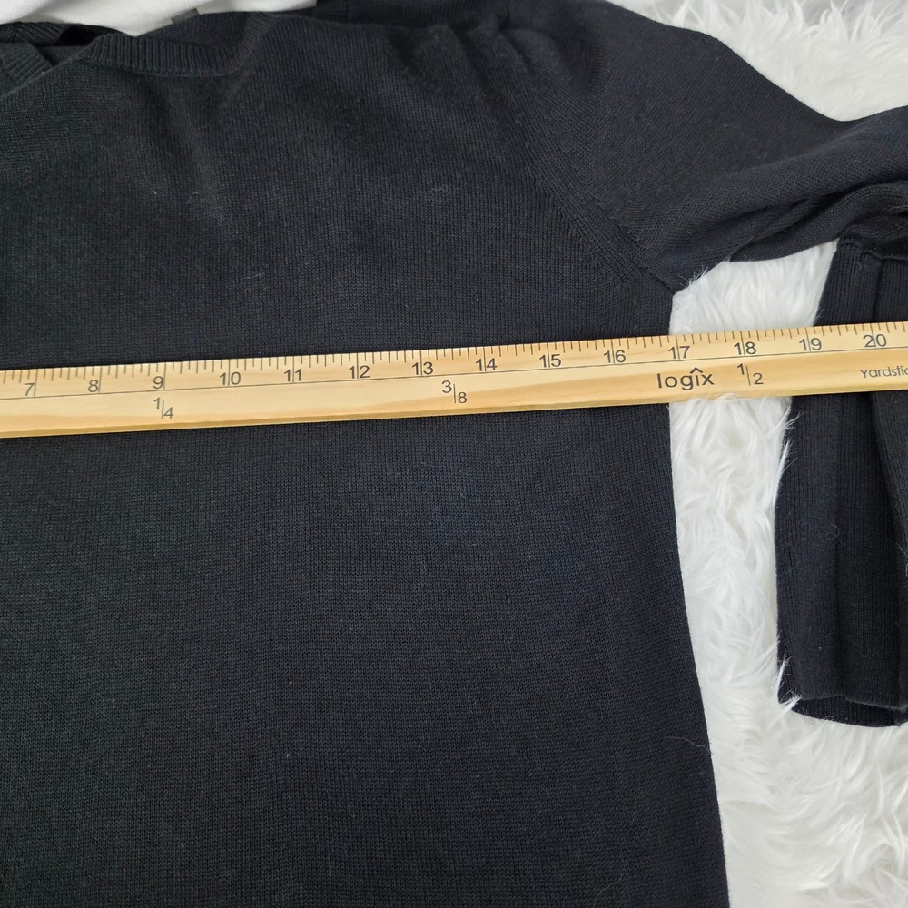 Banana Republic Black Pleated Bell Sleeve Sweater Women's Small - Picture 8 of 10